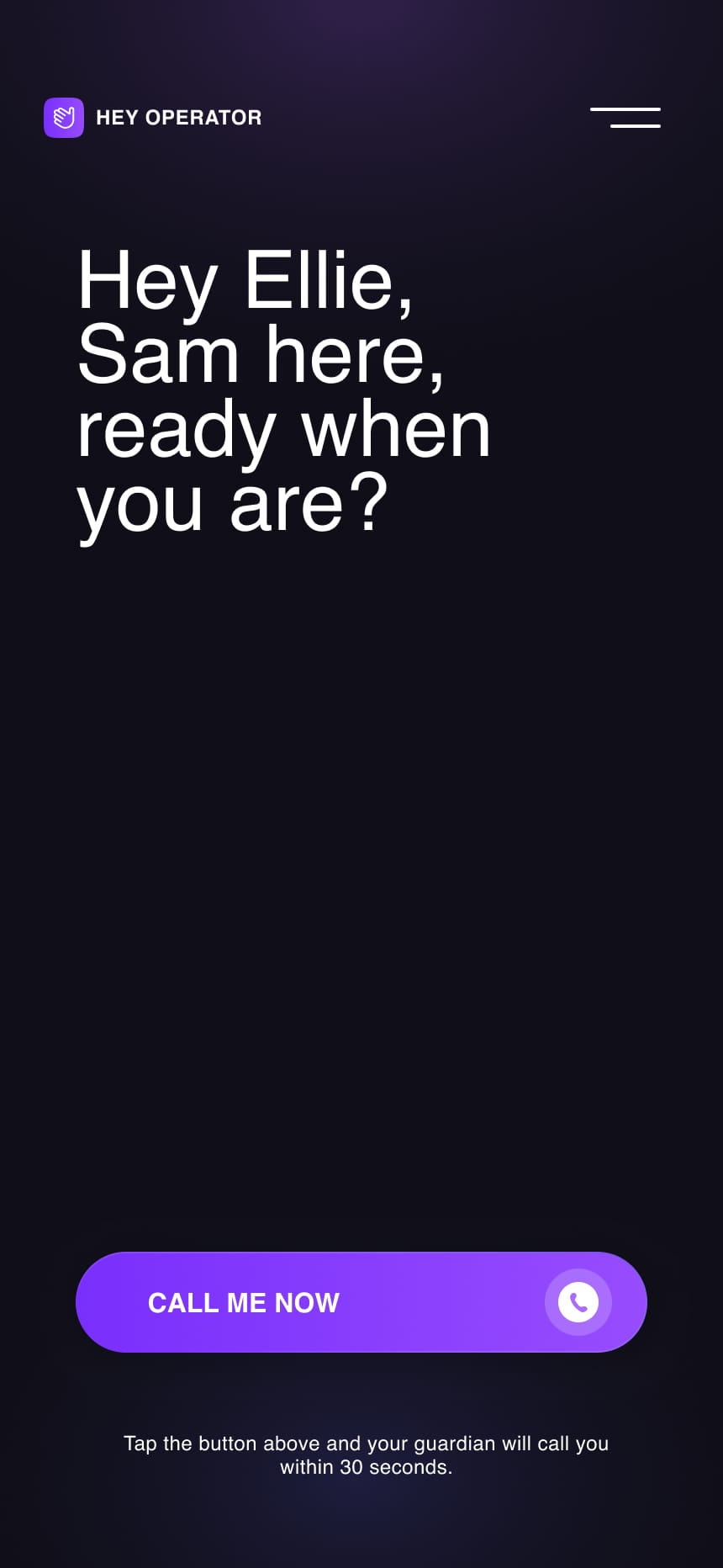HeyOperator app screen